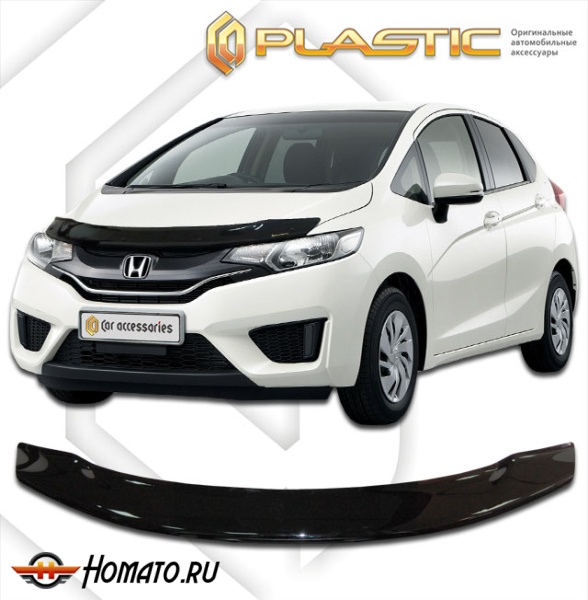 Дефлектор капота Honda Fit 3 2014- | черный