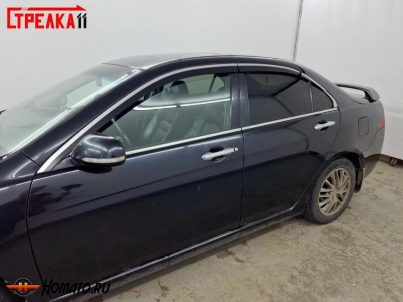 Дефлекторы Honda Accord 7 2003-2008 седан | премиум, плоские, 2D