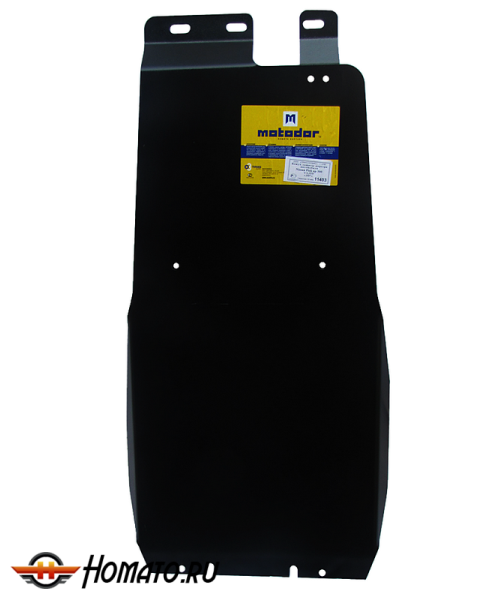 Защита картера Nissan NP300 2008-2014 | двигатель + передний дифференциал + КПП, 3 мм, сталь | MOTODOR | 11403
