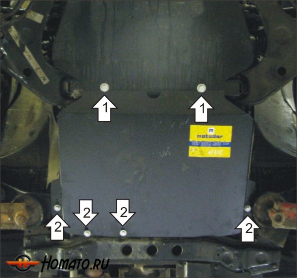 Защита картера Mitsubishi Pajero Sport 1997-2009 | КПП, 3 мм, сталь | MOTODOR | 11310