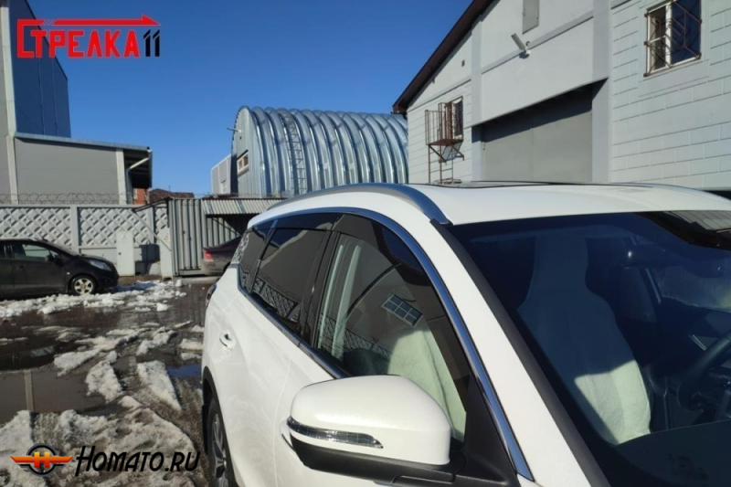 Дефлекторы Chery Tiggo 7 2019+ | из 6 частей, премиум, плоские, 2D