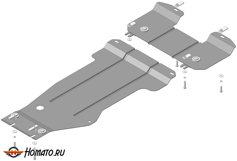 Защита картера Mercedes-benz C-class 2007-2011 | двигатель + КПП, 2 мм, сталь | MOTODOR | 01227