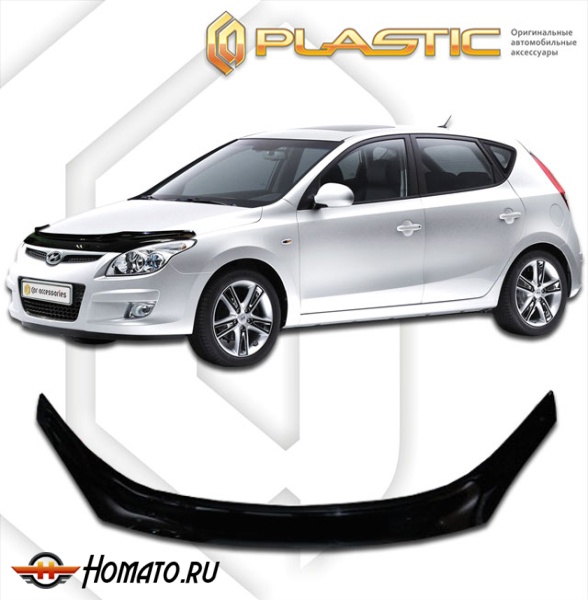Дефлектор капота Hyundai i30 2008-2012 | exclusive, черный