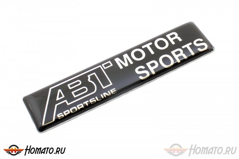 Шильд "ABT Motor Sports" для Audi, Seat, Skoda и Volkswagen. Цвет: Черный, 2 шт. (60mm*14mm)