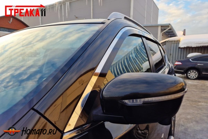 Дефлекторы Nissan X-Trail 3 (T32) 2014-2023 | премиум, плоские, 2D