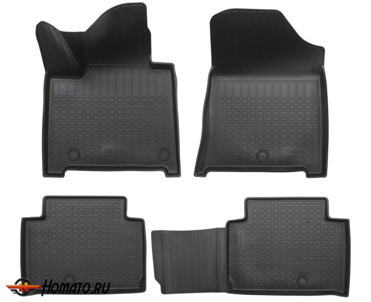 Коврики Хендай Санта Фе 5 2024+ (5 мест) | полиуретановые, черные, Norplast
