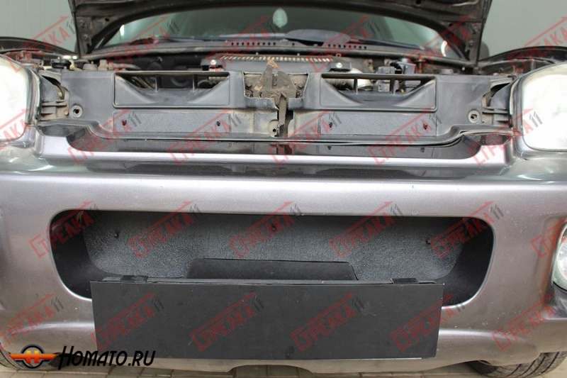 Зимняя защита радиатора Hyundai Santa Fe 1 (2000-2006; 2007- ТАГАЗ) | на стяжках