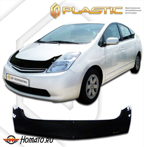Дефлектор капота Toyota Prius 2 2003-2009 (NHW20) | exclusive, черный