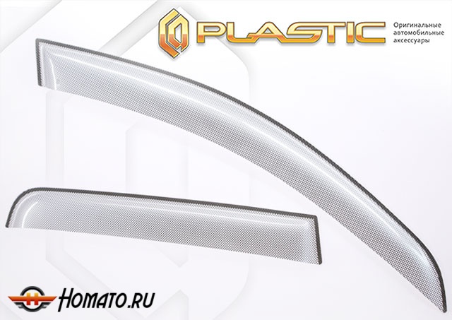 Дефлекторы ветровики Toyota Vitz P10 1999-2005 | с хром молдингом, шелк серебро