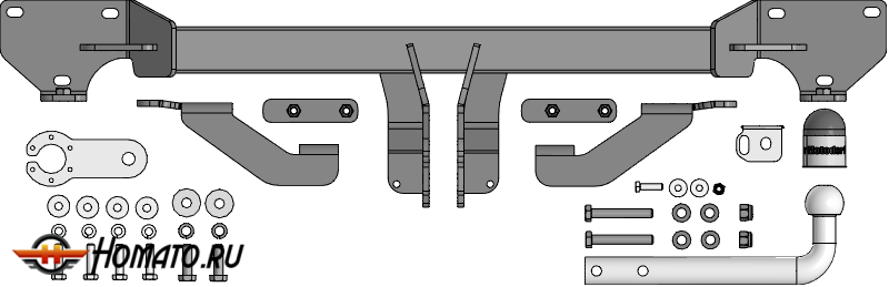 Фаркоп GAC GS4 2025+ | шар A - оцинкованный, нагрузка 50/1000 | MOTODOR | 97807-A