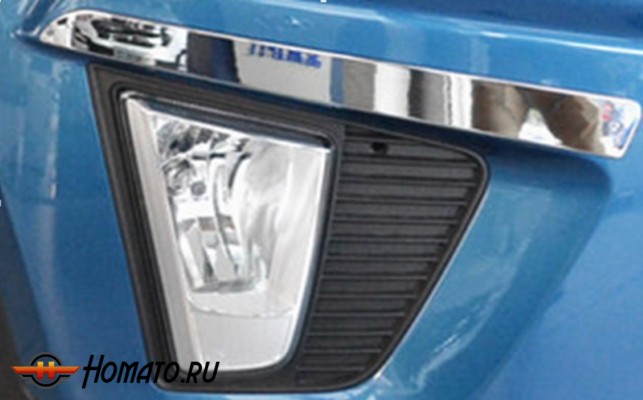 Верхняя окантовка на передние ПТФ для Hyundai Creta 2016+/2020+ | хром