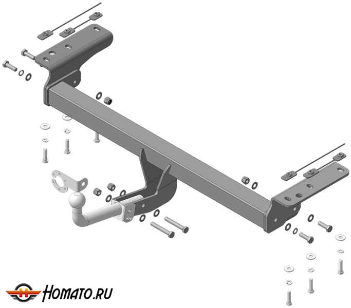 Фаркоп Changan CS75 Plus 4 2025+ | шар A - оцинкованный, нагрузка 50/1250 | MOTODOR | 97209-A