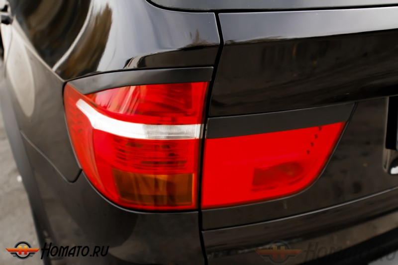 Накладки на задние фонари (реснички) для BMW X5 (E70) 2007+ | глянец (под покраску)