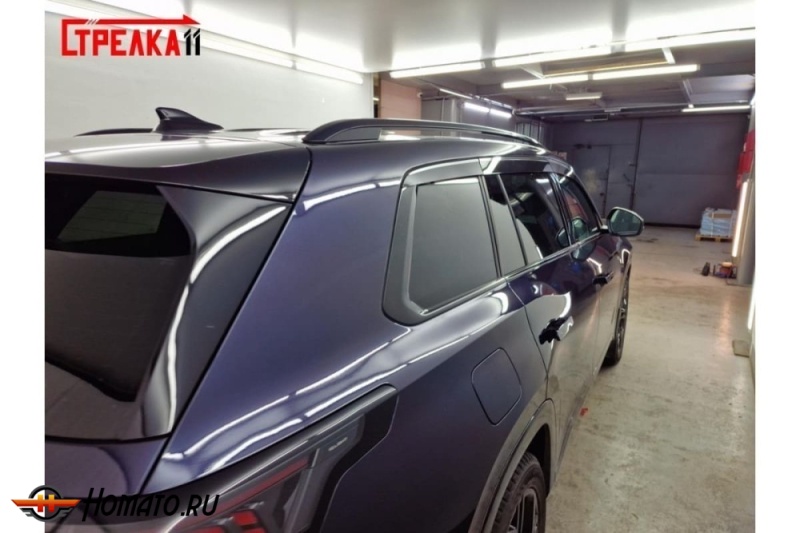 Дефлекторы Фольксваген Терамонт ПРО 2025+ | с хром молдингом, из 6 частей, премиум, плоские, 2D