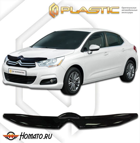 Дефлектор капота Citroen C4 седан 2013- | черный