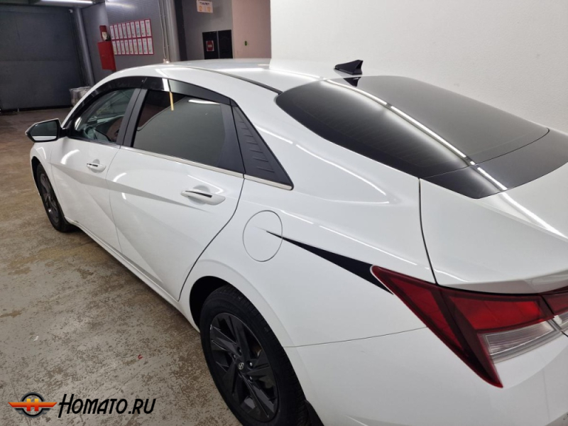 Накладки на задние крылья для Хендай Элантра 7 2021+ | 3 штуки, декор