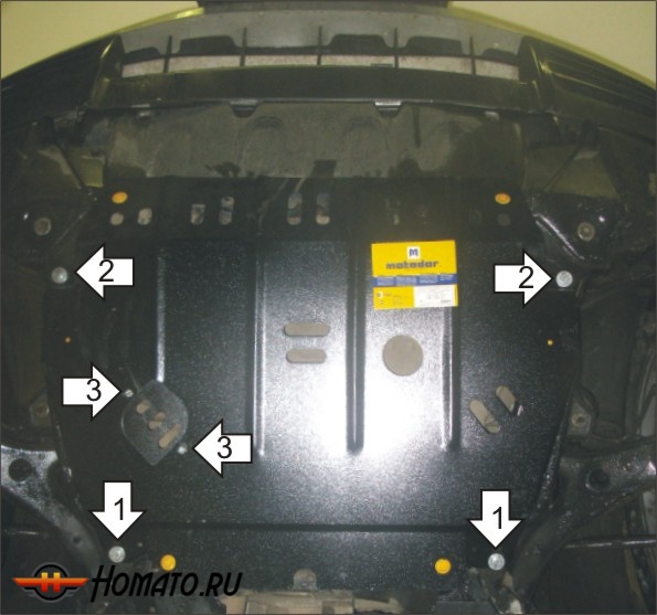 Защита картера Lexus RX 350 2003-2009 | двигатель + КПП, 2 мм, сталь | MOTODOR | 05005
