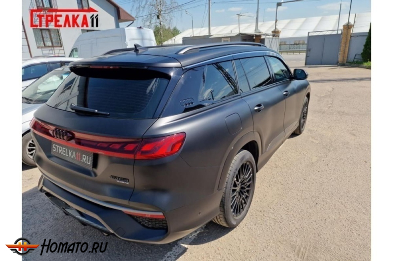 Дефлекторы Audi Q6 2023+ | с хром молдингом, из 6 частей, премиум, плоские, 2D