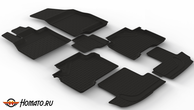 Резиновые коврики Tenet T8 | 7 мест | с высокими бортами | Seintex