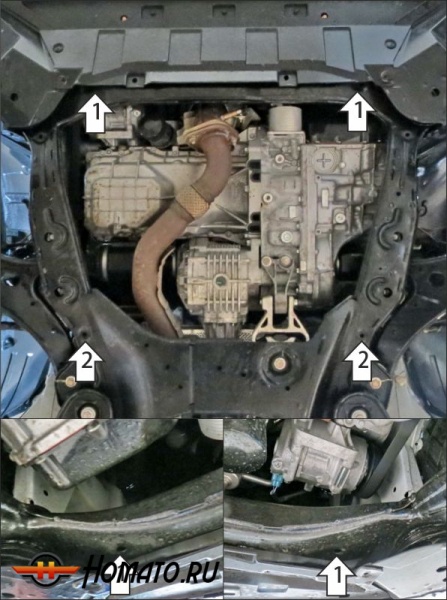 Защита картера Changan Cs95 2023- | двигатель + КПП, 1,5 мм, сталь | АвтоСтандарт | 57212