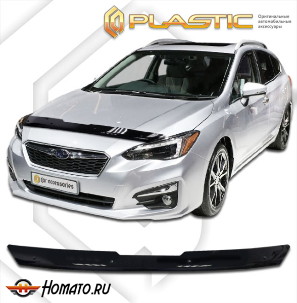 Дефлектор капота Subaru Impreza 5 2016-2019 (хэтчбек) | черный