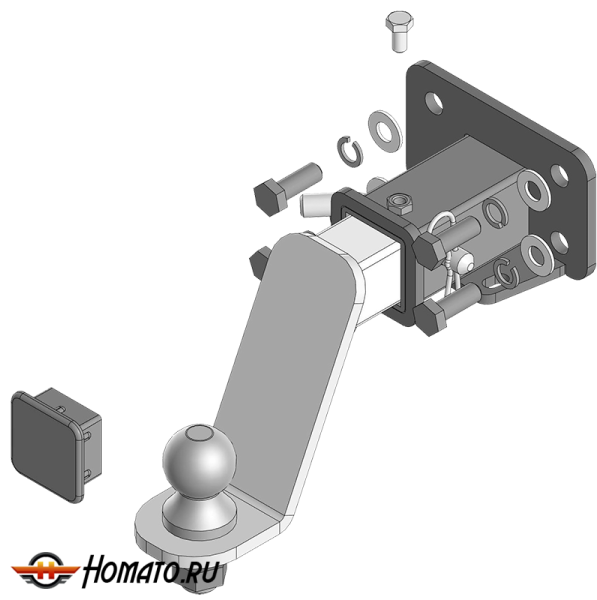Фаркоп TANK 400 2023- | шар E - быстросъемный под квадрат, нагрузка 75/2000 | MOTODOR | 93118-E