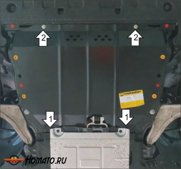 Защита картера Ford Mondeo V 2015-2019 | двигатель + КПП, 2 мм, сталь | MOTODOR | 00755