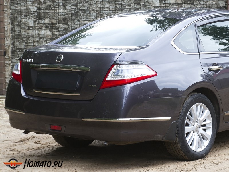 Накладки на задние фонари (реснички) для Nissan Teana (J32) 2008-2013 | глянец (под покраску)