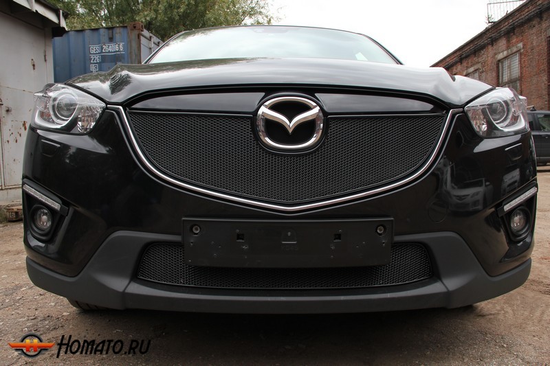 Защита радиатора для Mazda CX-5 (2012-2014) дорестайл | Премиум
