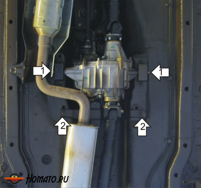 Защита картера Chevrolet Niva 2002-2009 | раздатка, 3 мм, сталь | MOTODOR | 13007