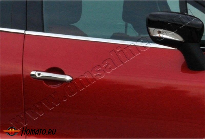 Накладки на дверные ручки, нерж., 2 двери «передние» «HB 5D/SW» для RENAULT Clio IV "13-
