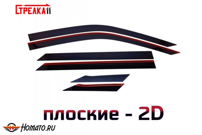Дефлекторы Peugeot 2008 2 2020+/2023+ | из 6 частей, премиум, плоские, 2D