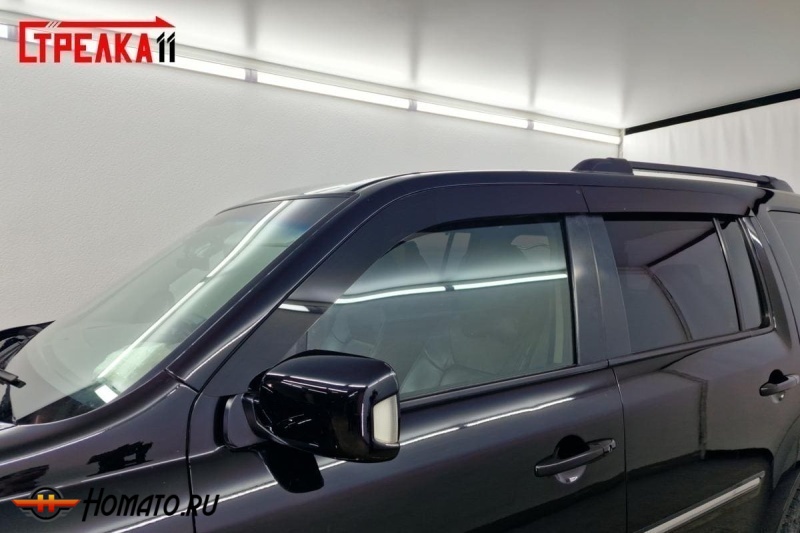 Дефлекторы Honda Pilot 2 2008-2015 | премиум, плоские, 2D