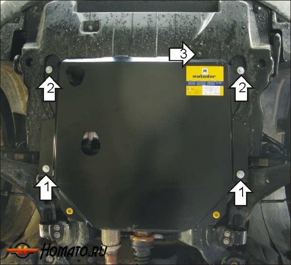 Защита картера Opel Antara 2006-2011 | двигатель + КПП, 2 мм, сталь | MOTODOR | 03014