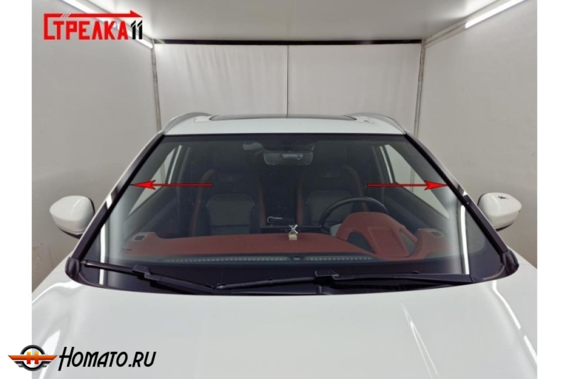 Премиум водостоки дефлекторы лобового стекла Geely Coolray 2019-2023+ дорестайл