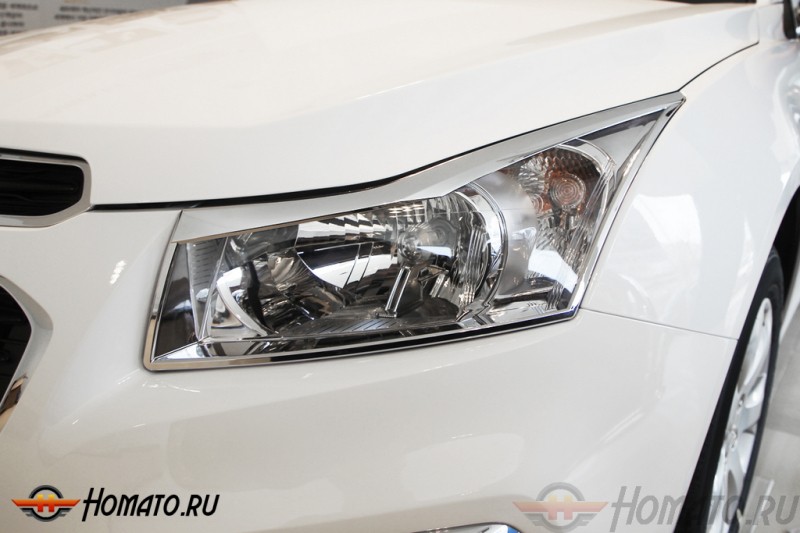 Хром накладки передних фар для Chevrolet Cruze 2009-2015