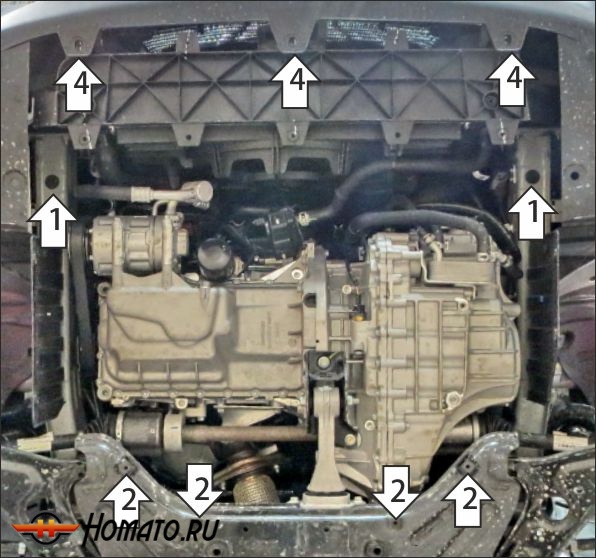 Защита картера Changan UNI-T 2020- | двигатель + КПП, 1,5 мм, сталь | АвтоСтандарт | 57206