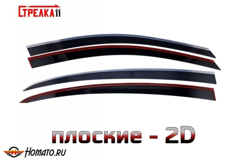 Дефлекторы Рено Лагуна 3 2007-2015 лифтбек | с хром молдингом, из 4 частей, премиум, плоские, 2D