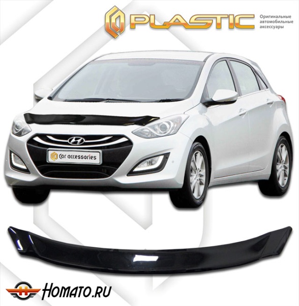Дефлектор капота Hyundai i30 хэтчбэк 2012- | черный