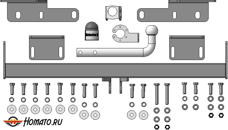Фаркоп Lexus RX 350 2016-2022 | шар A - оцинкованный, нагрузка 100/2000 | MOTODOR | 95004-A