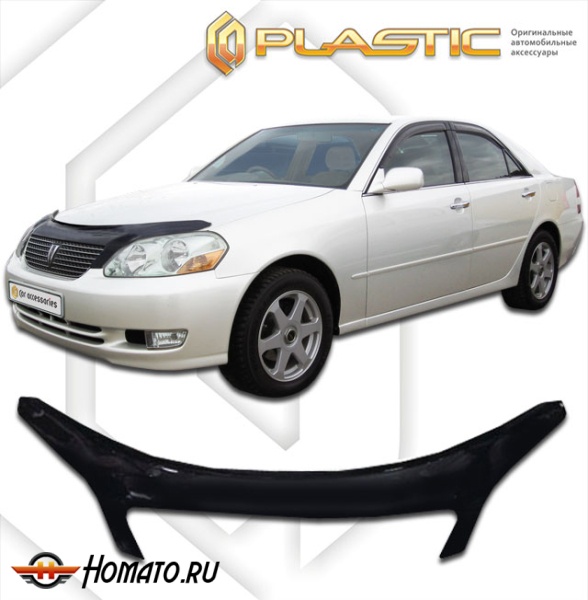 Дефлектор капота Toyota Mark-2 2000-2002 (X110) | exclusive, черный