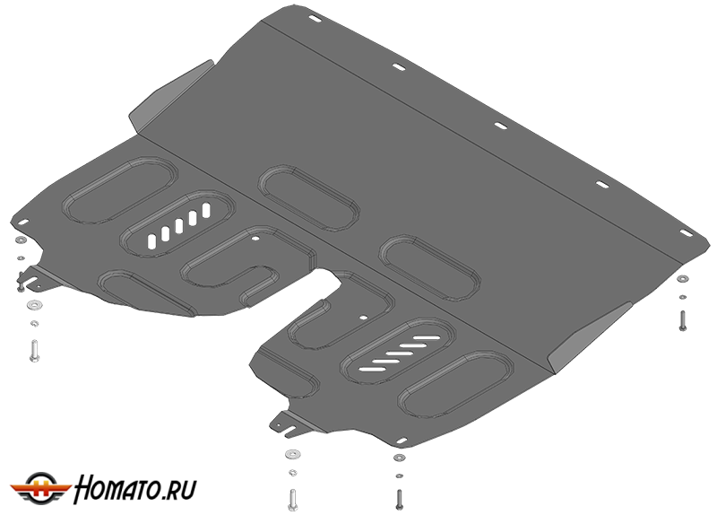 Защита картера Changan CS75 Plus 4 2025+ | двигатель + КПП, 2 мм, сталь | MOTODOR | 77217