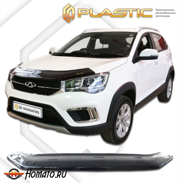 Дефлектор капота Chery Tiggo 2 2017-2020 | черный