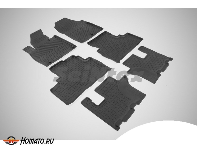 Резиновые коврики Kia Sorento Prime 2015-2020 | с высокими бортами | Seintex