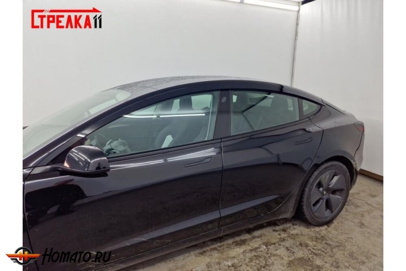 Дефлекторы Tesla Model 3 2017+/2023+ | премиум, плоские, 2D