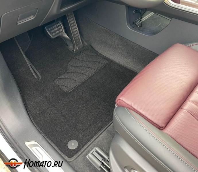 Коврики Hongqi HS7 2023+ (7 мест) | Люкс, ворсовые, черные, Seintex