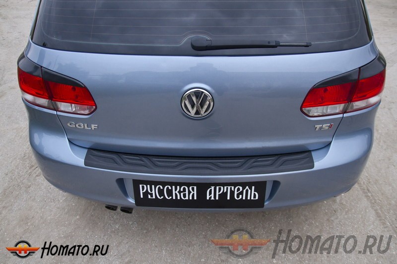 Накладка на задний бампер Volkswagen Golf 6 (2009-2012) | шагрень