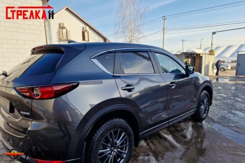 Дефлекторы Mazda CX5 2 2017-/2022- | премиум, плоские, 2D