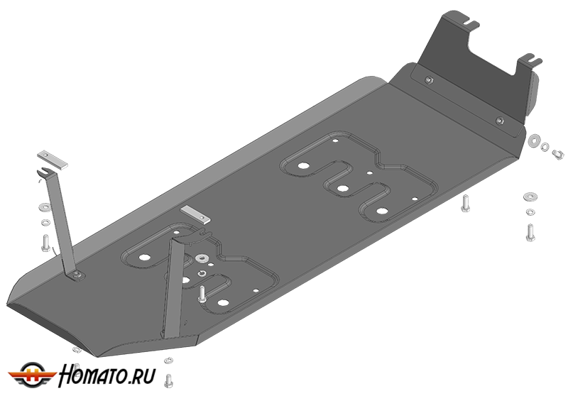 Защита картера Jac T9 2024- | топливный бак, 2 мм, сталь | MOTODOR | 78319