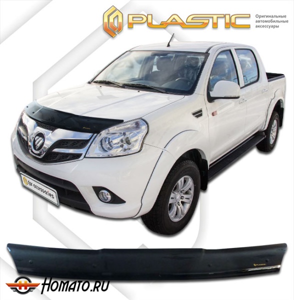 Дефлектор капота Foton Tunland 2012-2019 (Double Cab) | черный